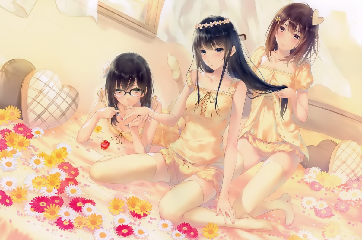 Cute bathing girl two-dimensional anime