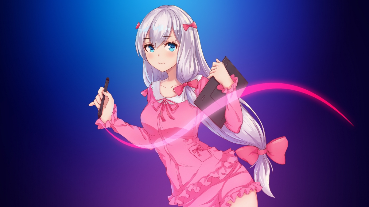 Cute pink skirt anime girls 4K