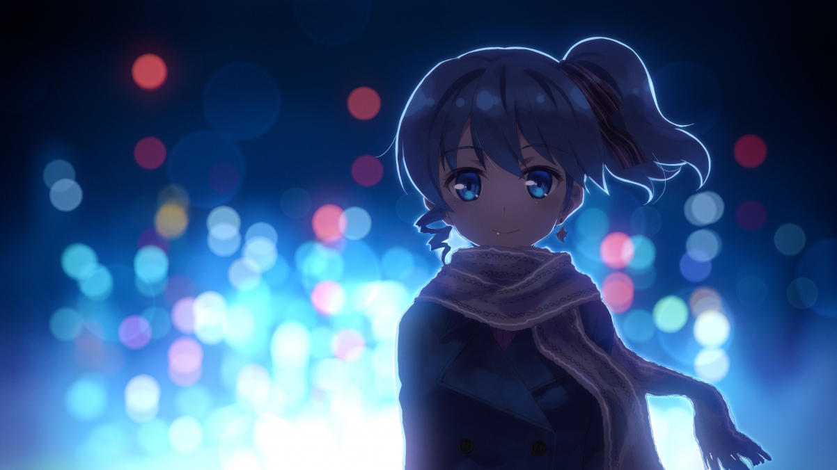Cute anime girl scarf 3840x2