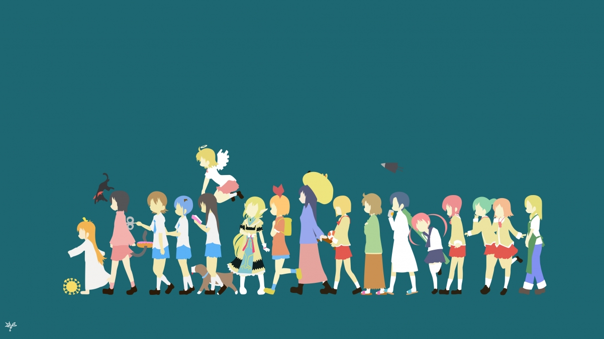 Simple Anime Characters Daquan Background 4K