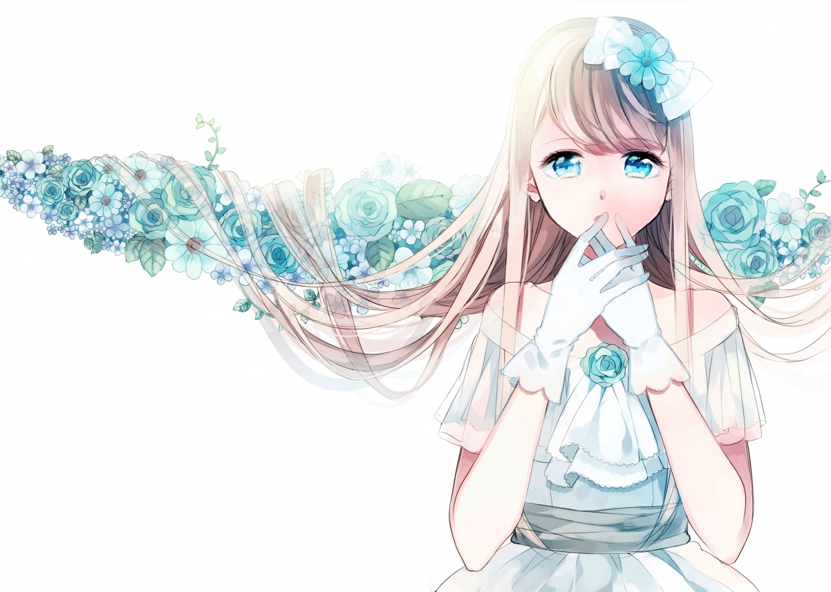 Flower white dress white background