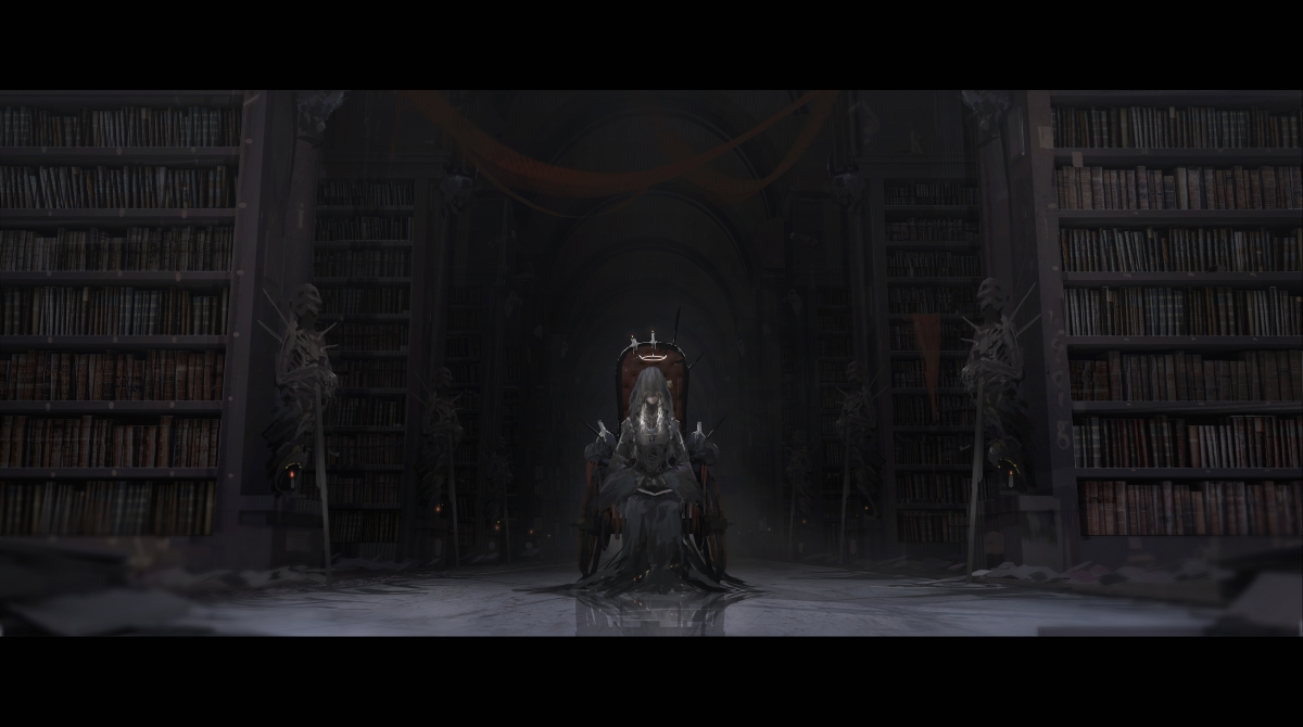 Dark girl with black hijab throne