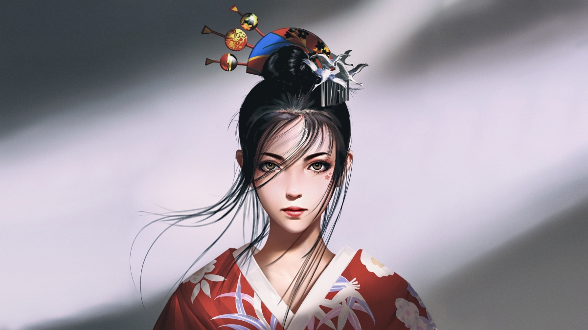 Kimono beauty headdress 4k wallpaper #38