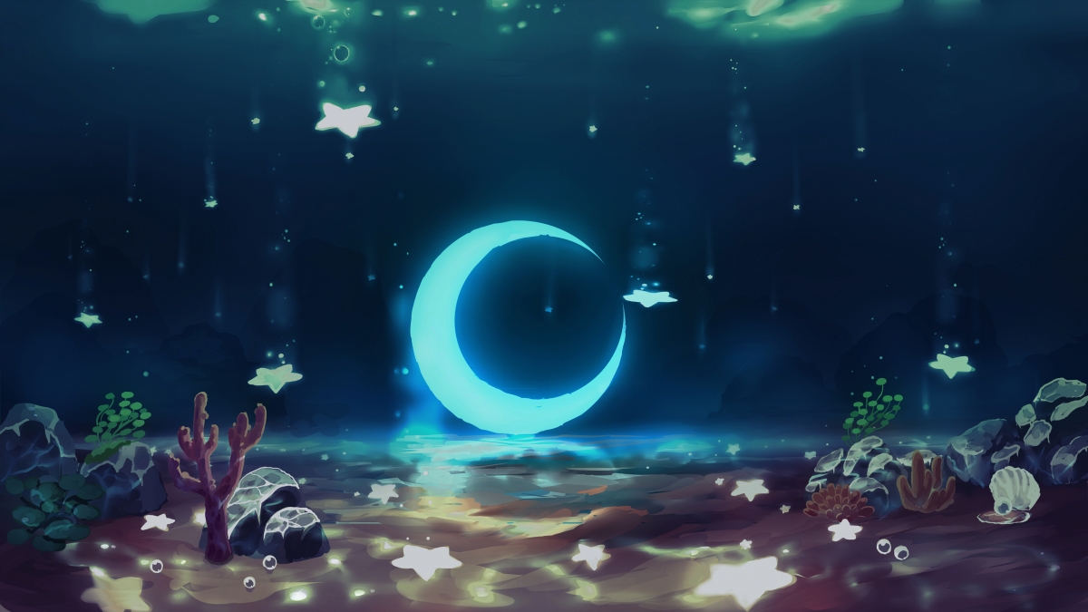 Underwater underwater moon stars 4k