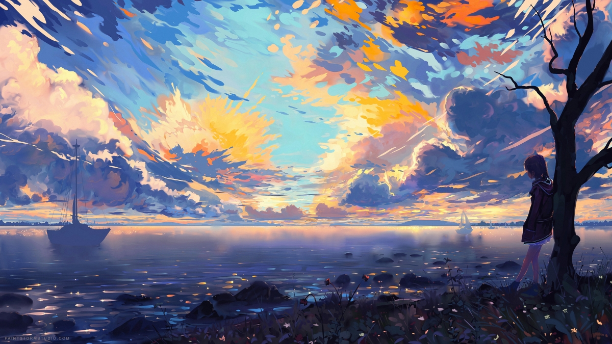 Beach Girl 6K Anime Wallpaper