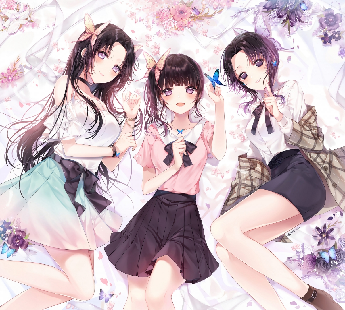 Demon Slayer Blade Butterflies Shinobi Flower Fall
