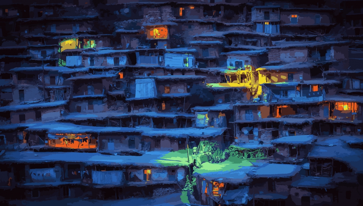 House village lighting procedure illustration
