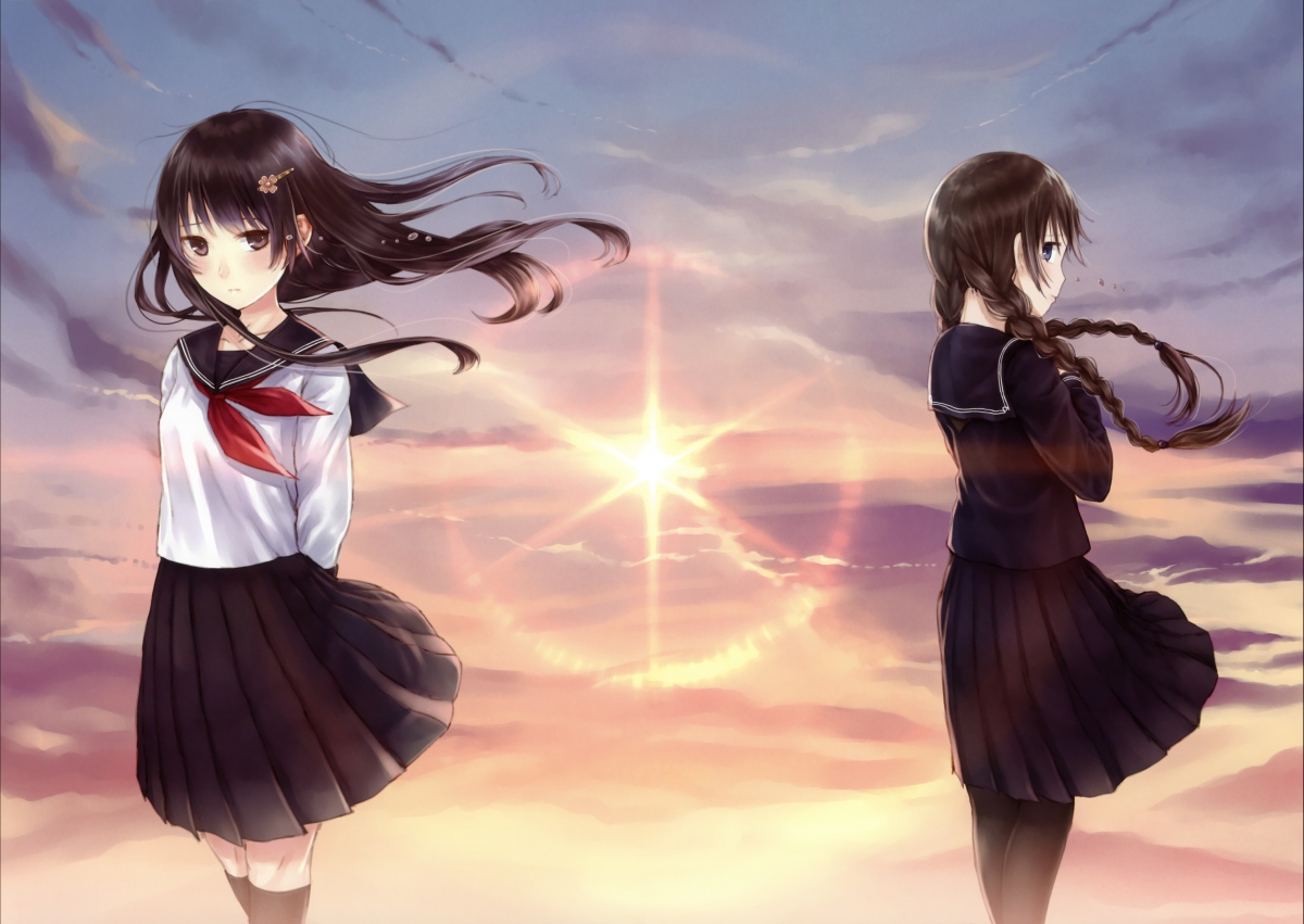 Two-dimensional girl 4K anime wallpaper illustration