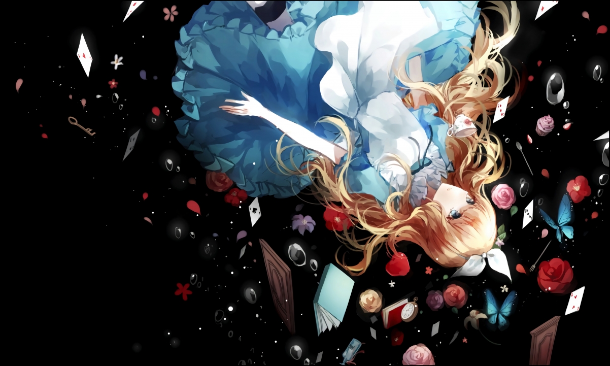 Two-dimensional anime girl butterfly book