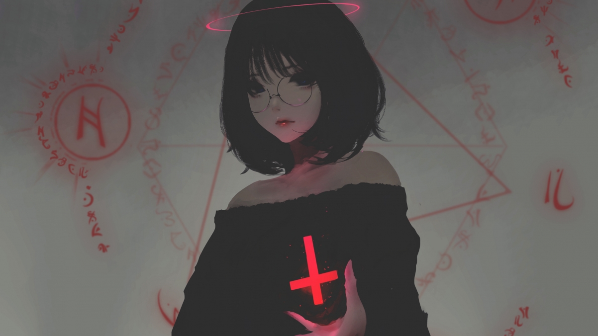 Short hair girl cross 4k anime