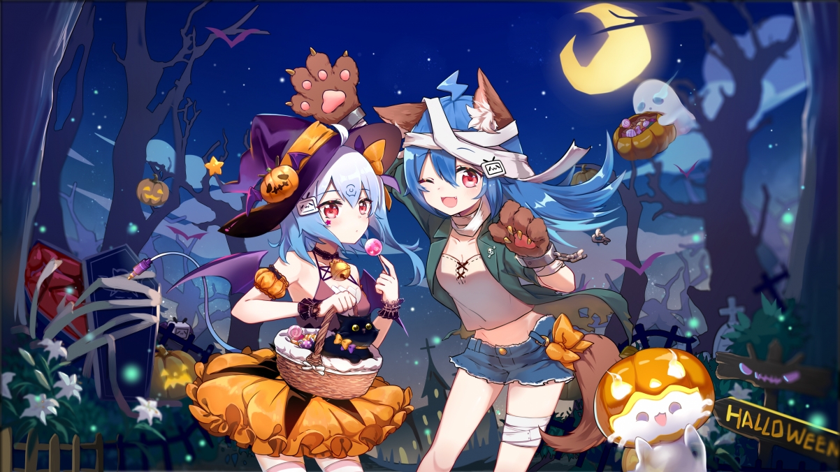 Animal ears cat halloween 4k motion