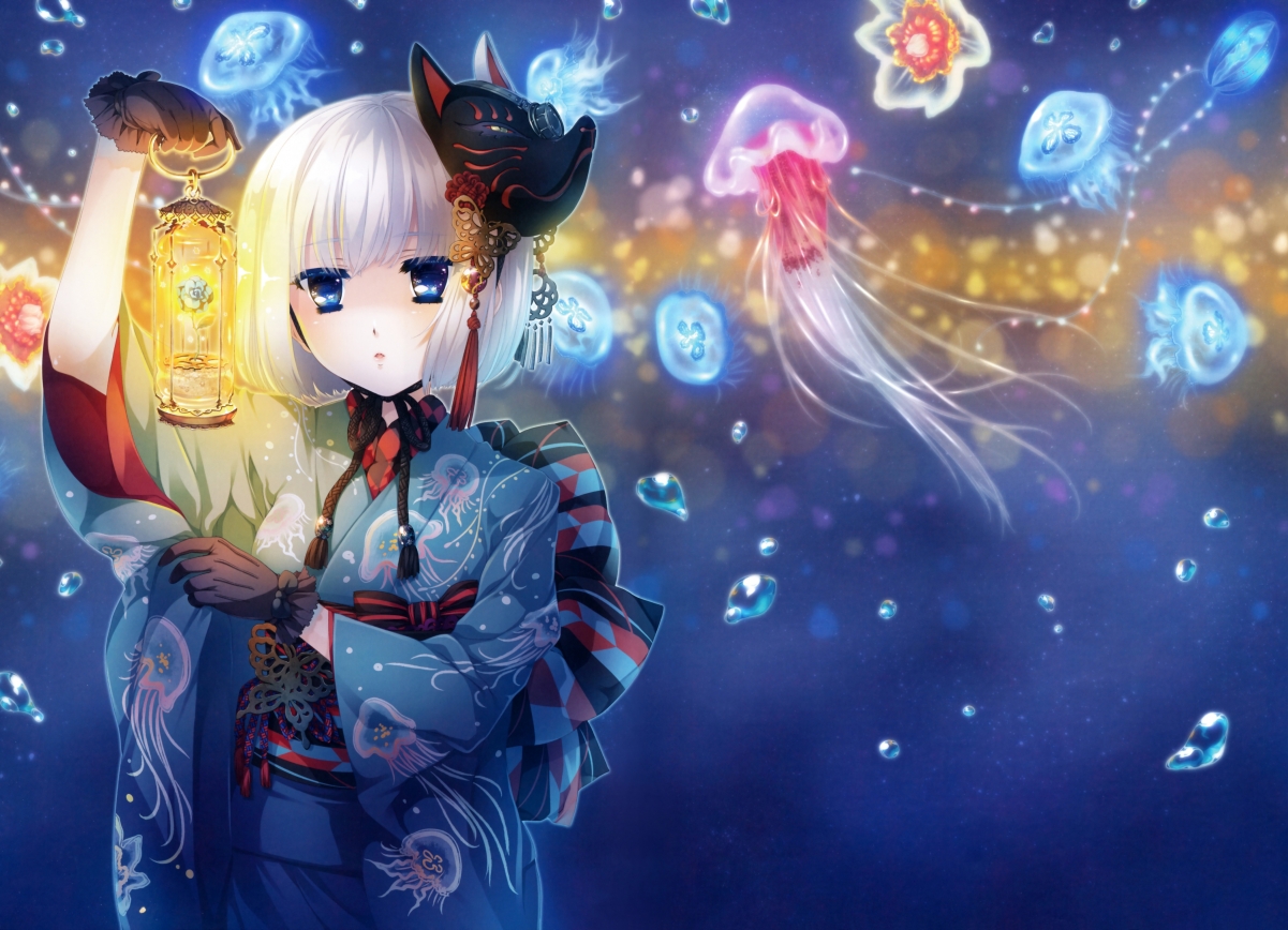 Anime little girl sea mother 4K anime