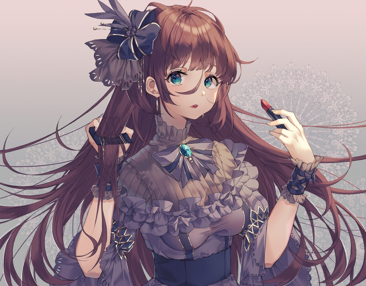 Anime girl lipstick 4k wallpaper