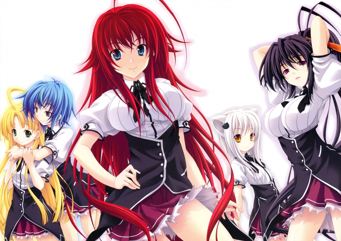 Anime beautiful girl, high school demon 4k action