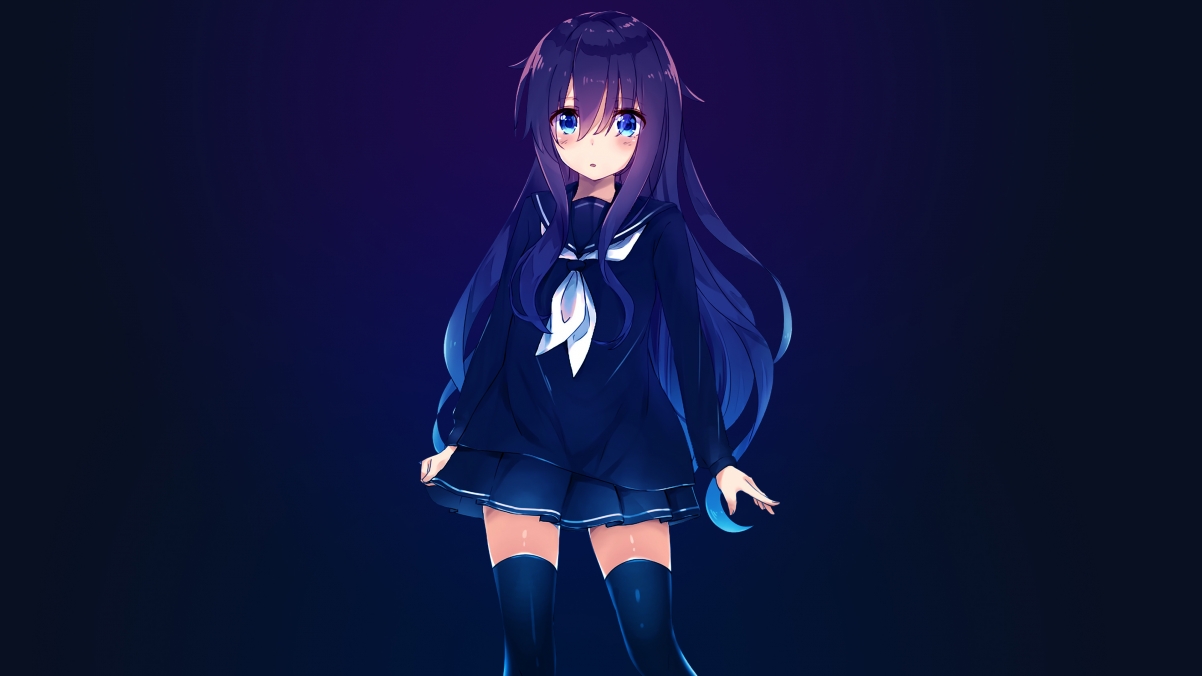 Cute Anime Girls Wearing School Uniforms 4K Wall