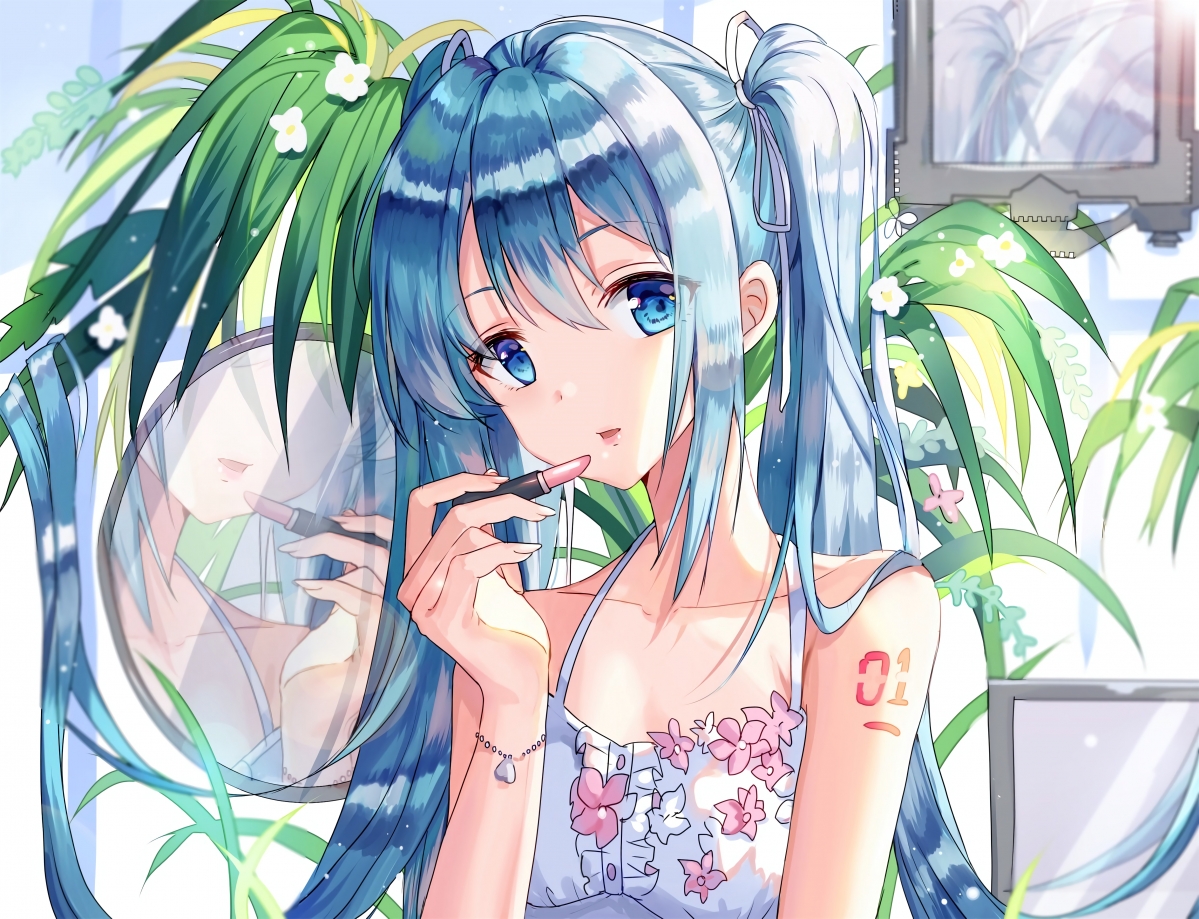 Hatsune Miku lipstick makeup 4k action