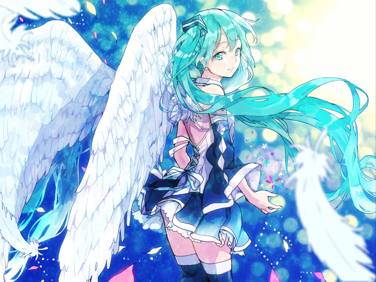 Hatsune Angel 4k Anime Wallpaper
