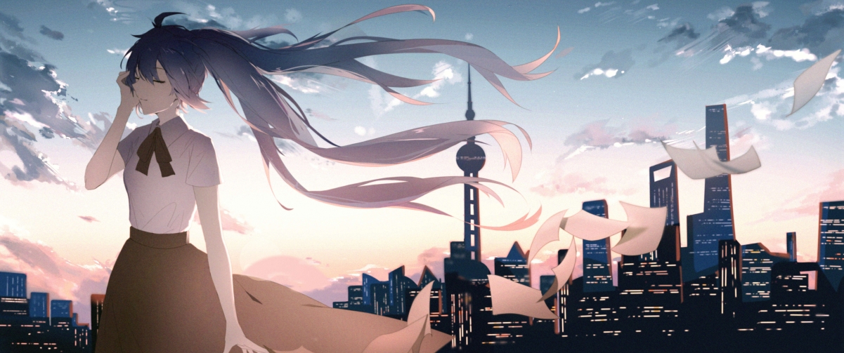 Hatsune Girl With Fish Screen Anime Wallpaper
