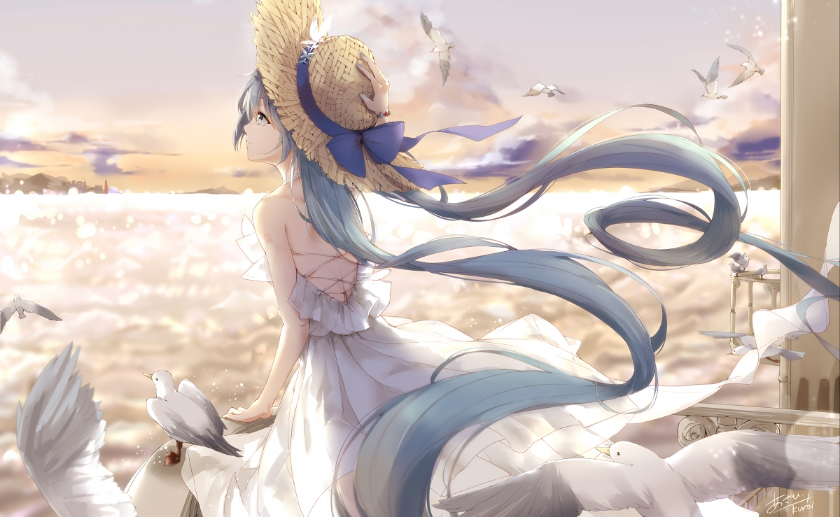 Hatsune hatsune miku hat sky