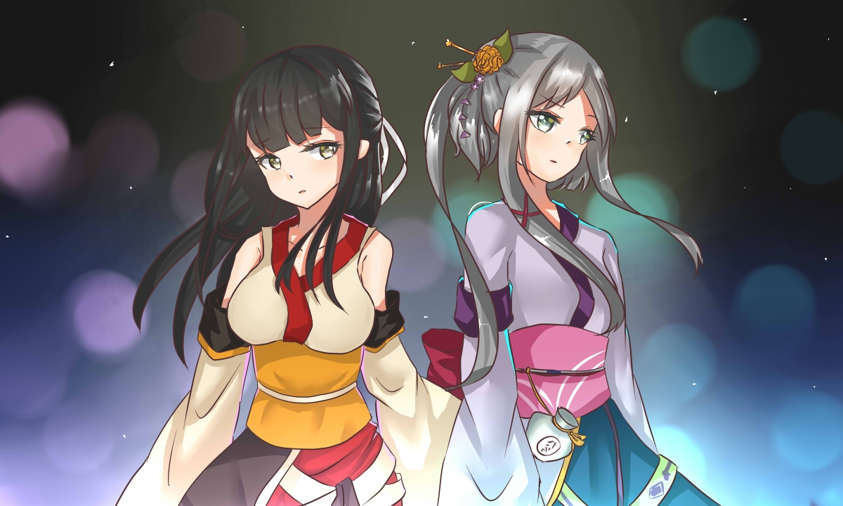 Eating and drinking two girls illustration 5k pictures