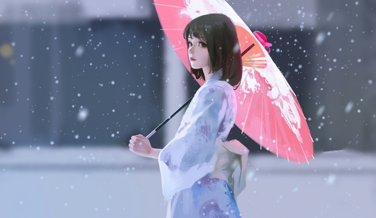 Umbrella Girl Japanese Kimono Beauty 4