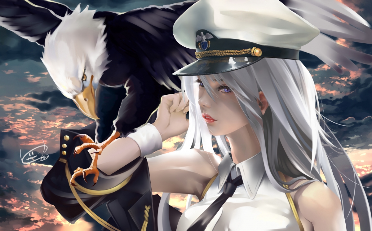 Azur Lane beautiful girl navy suit
