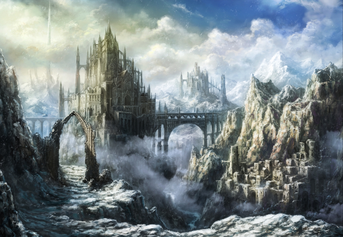 Northern City Anime Landscape Wallpaper