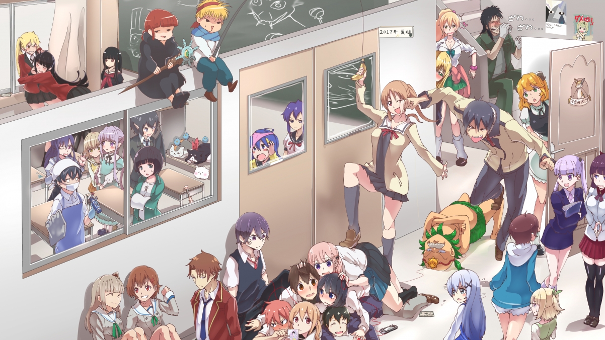 Class, classroom, student, hand drawn cute