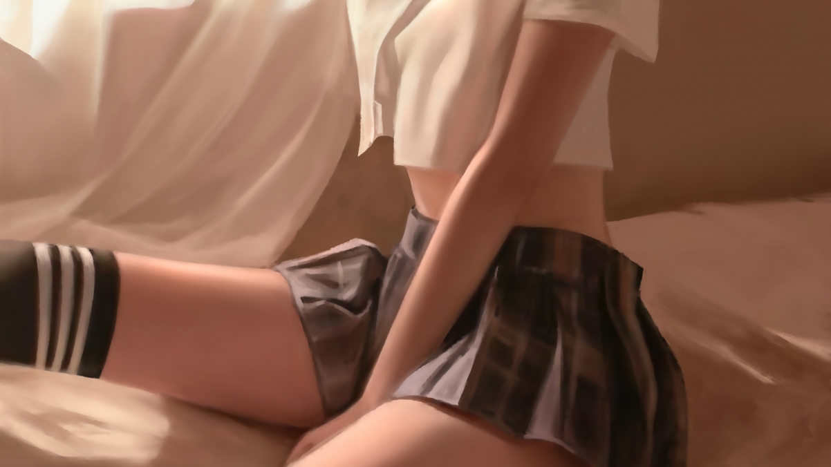 Pleated skirt school uniform black and white socks student