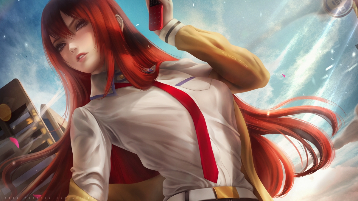 Beautiful girl in white shirt uniform Kurisu