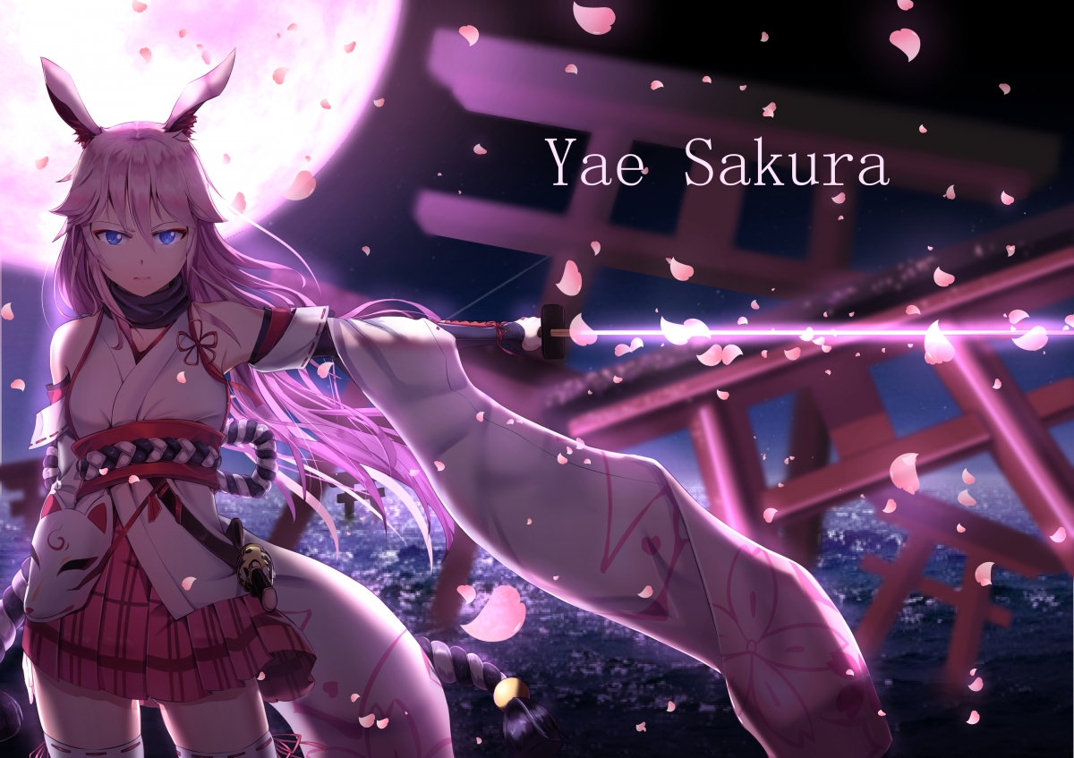 Yae Sakura Inverse God Miko 4k Anime Wall