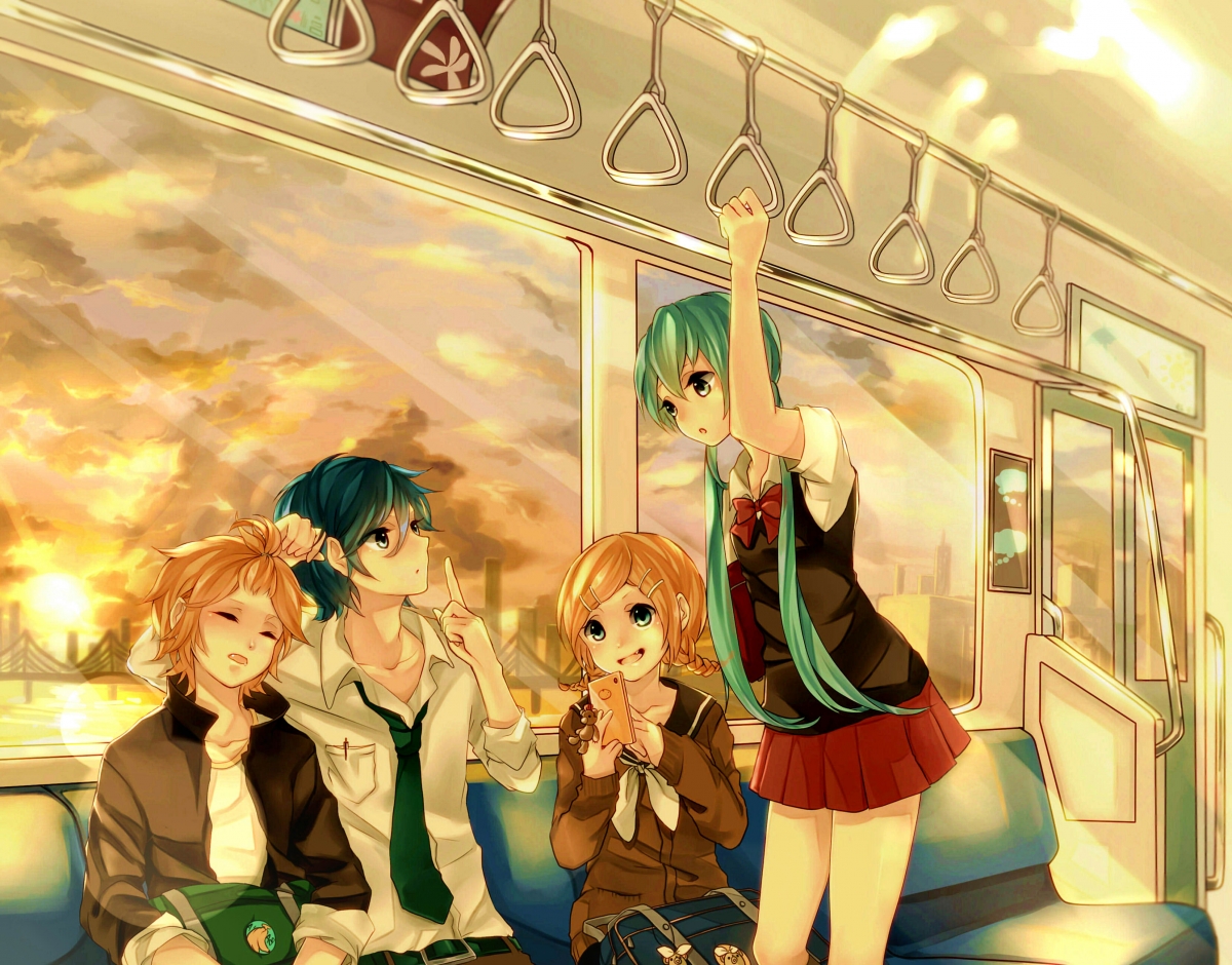 Vocaloid, train, hatsune miku