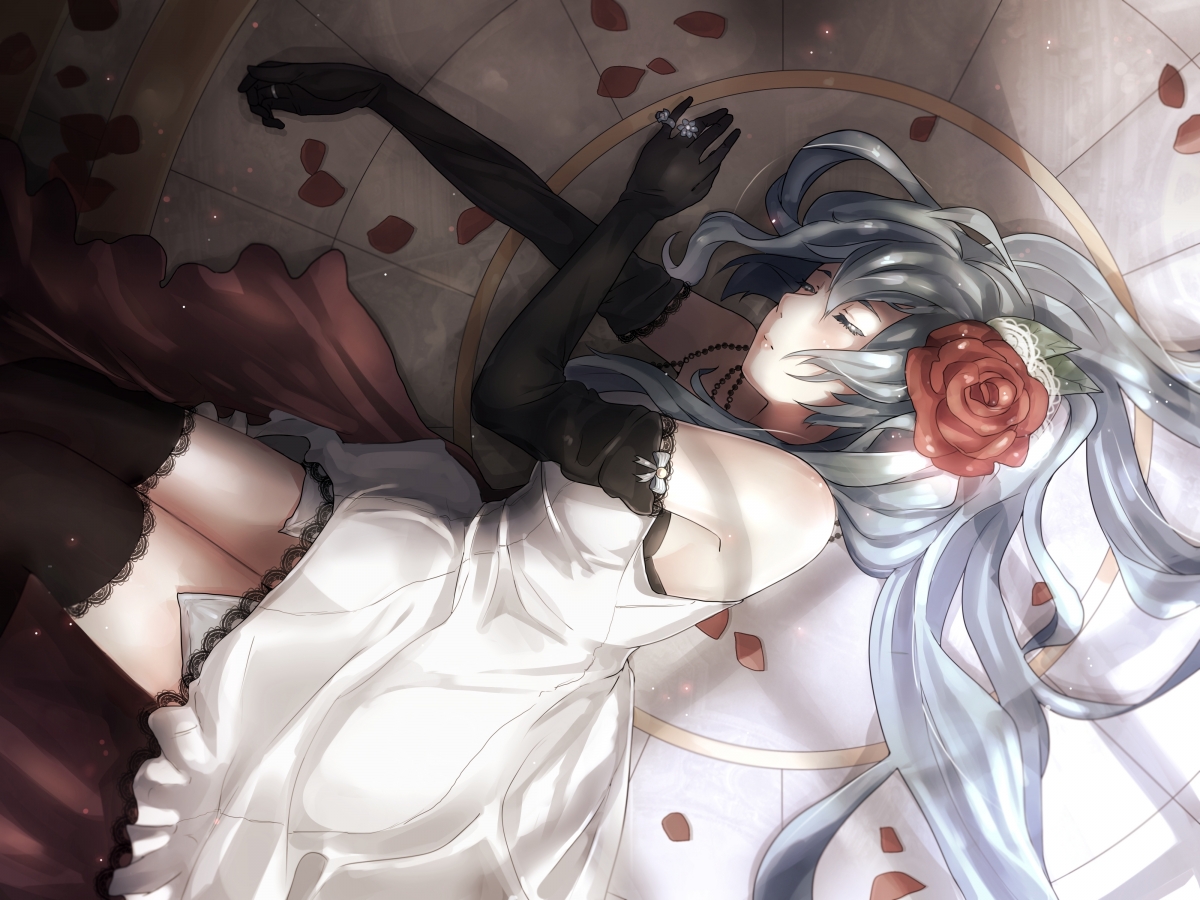 VOCALOID girl petal hatsune