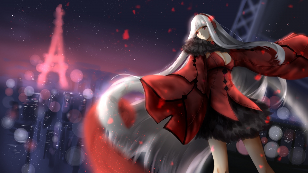 vera white long hair anime girls 4
