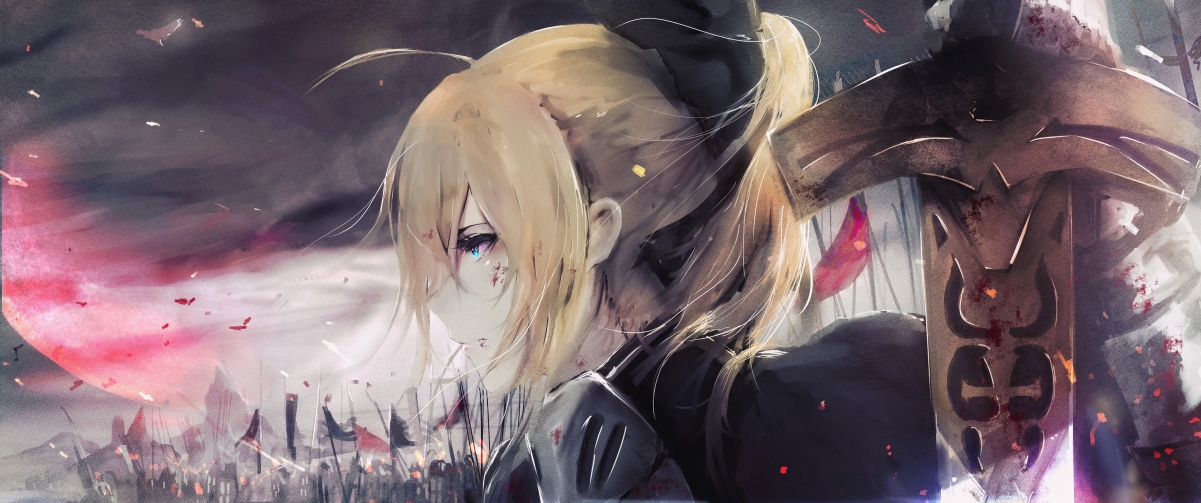 Saber Fate 3440x1440 wall