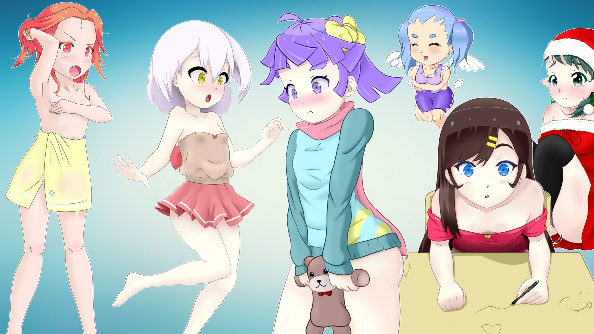 Q version cute little angel 4K anime wallpaper