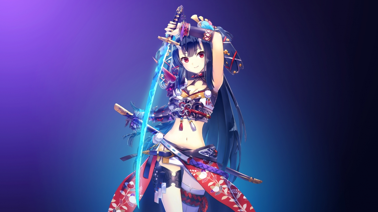Oni Gir l Anime Katana Girl