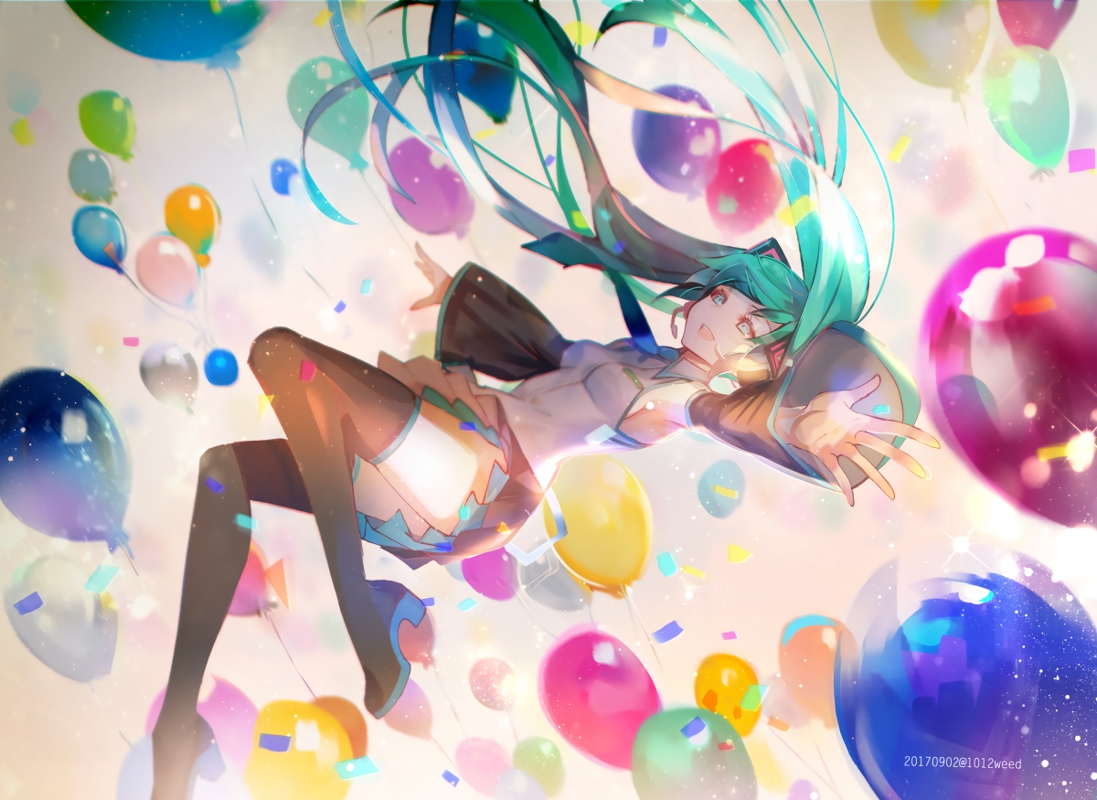 miku hatsune miku balloon 4k motion