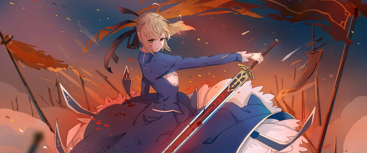 fate anime fate stay night 3440x1