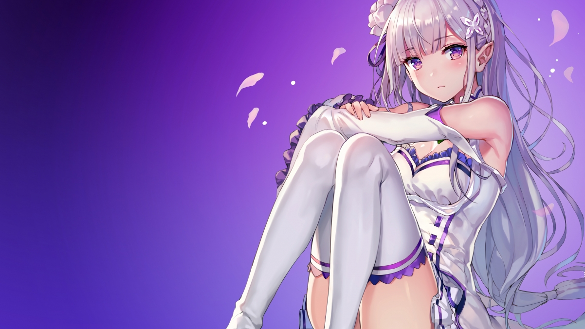 Emilia Anime Girls 4K Wallpaper