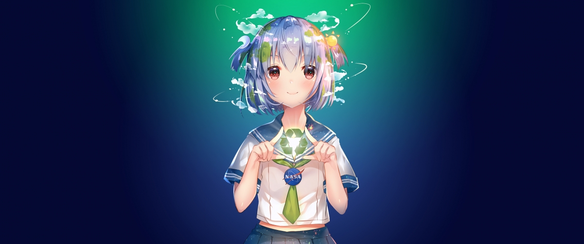 Earth-Chan cute girls school uniform