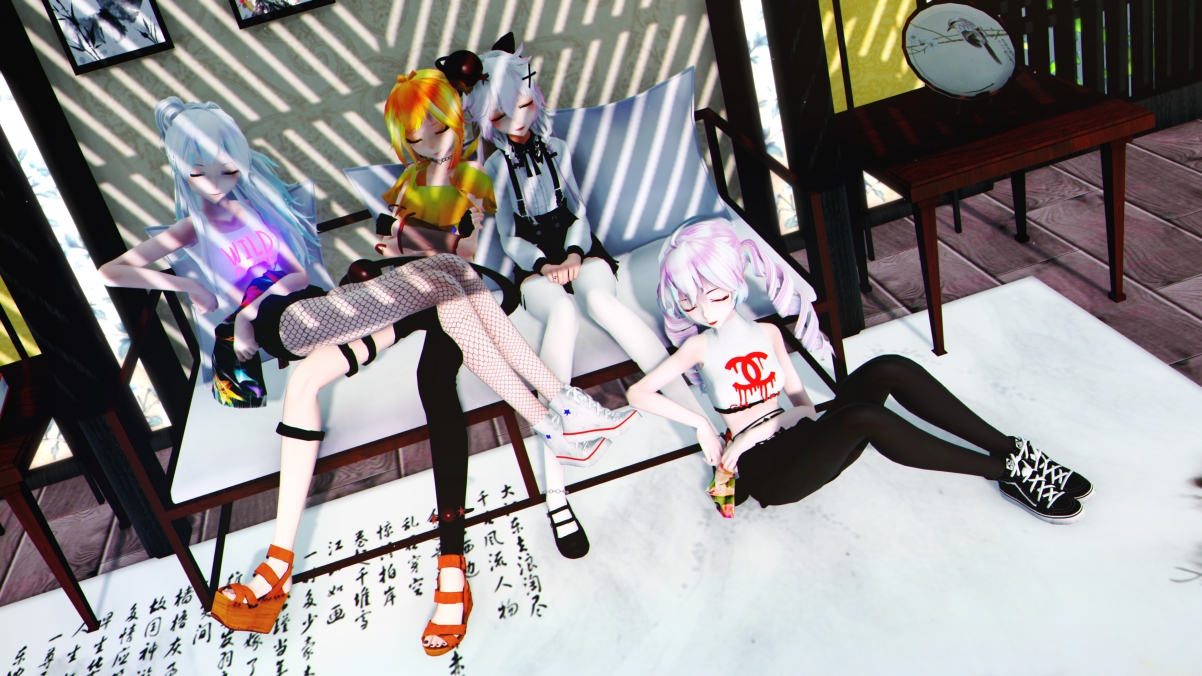 4 cute anime girls 4K wallpapers 3