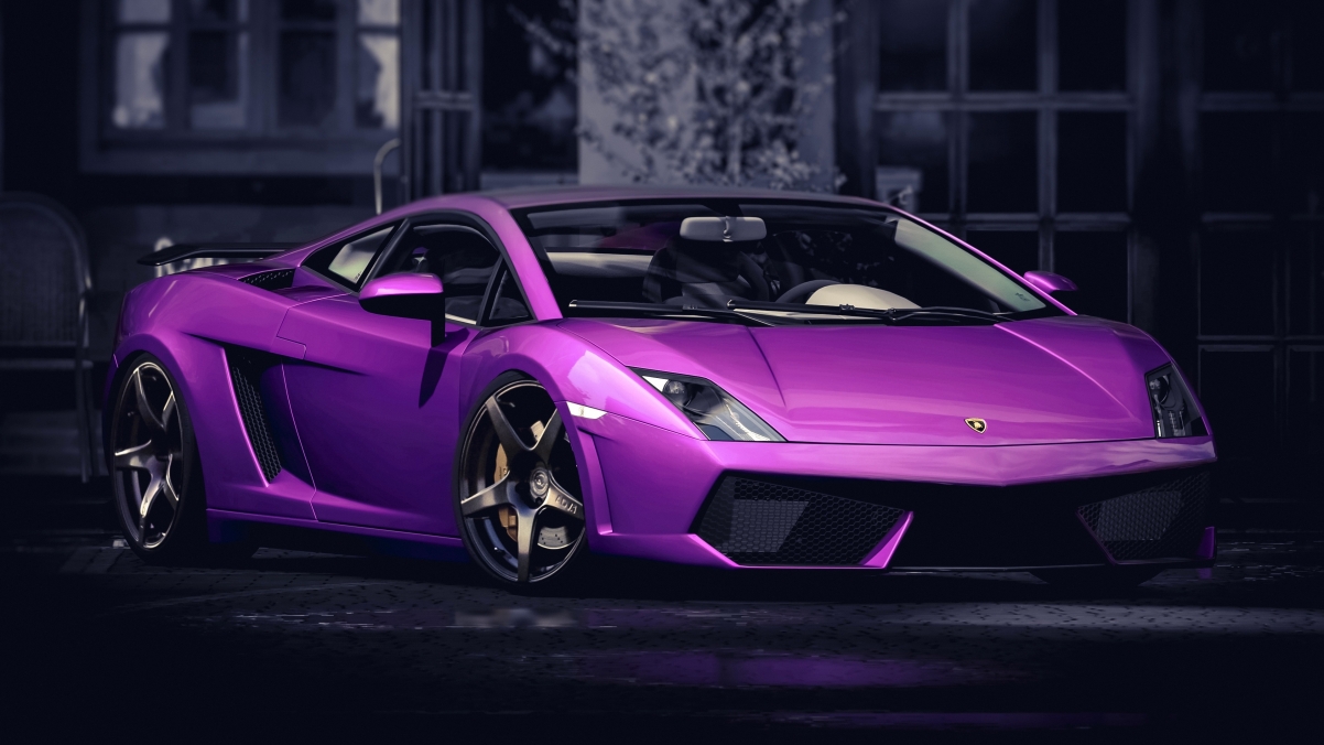 Purple lamborghini car pictures