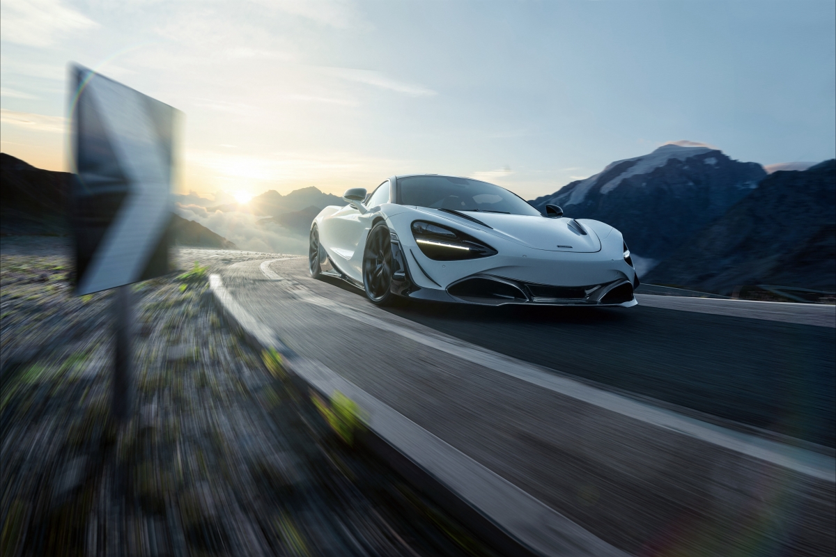 McLaren 720S white sports car 4k wall