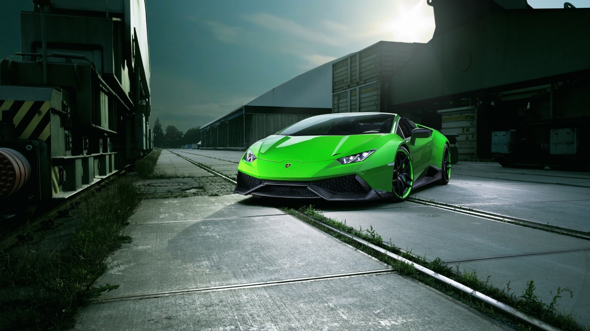 Lamborghini Green Sports Car 4K Wallpaper