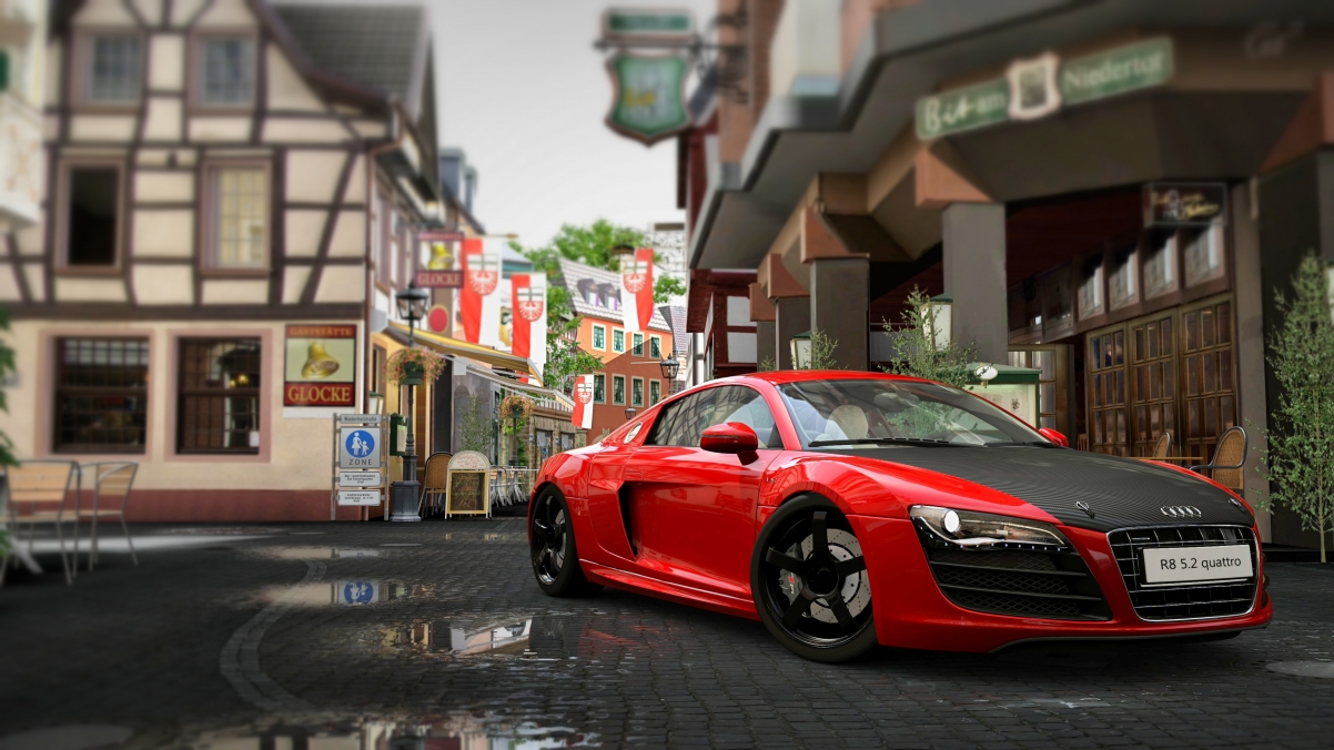 Red Audi r8 5.2 quattro