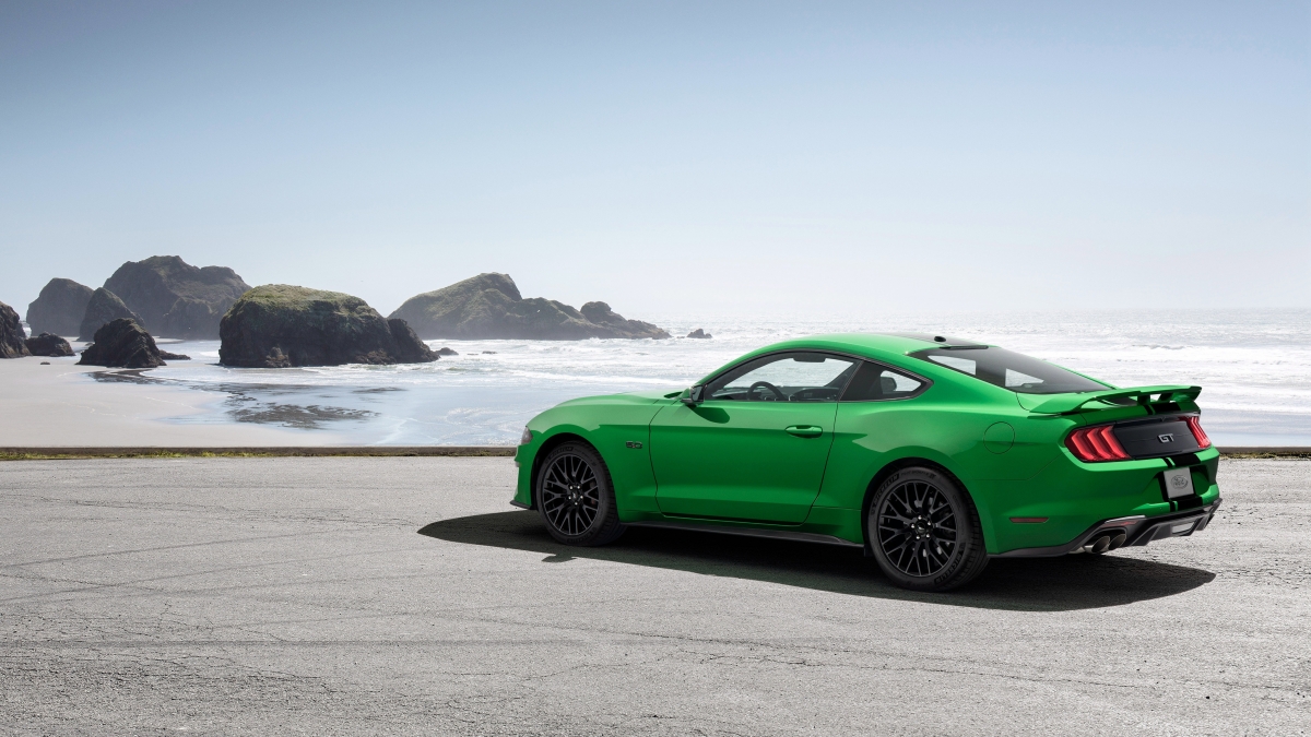 Coast Green Ford Mustang GT 4k