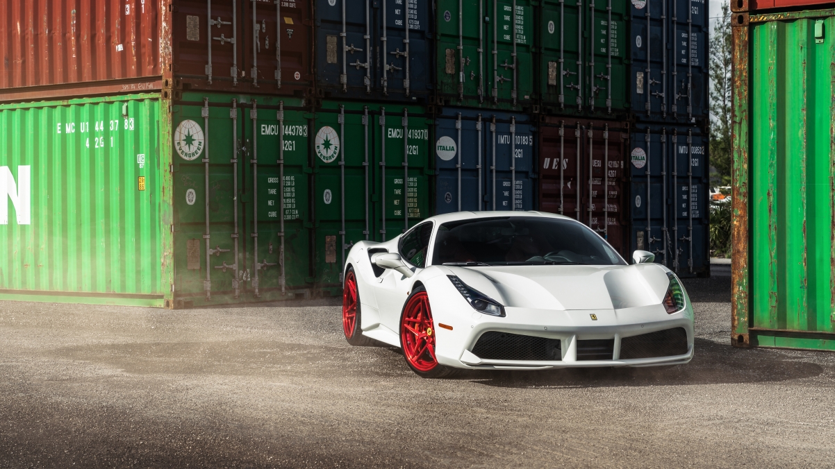 Warehouse, Ferrari 488 GTB white