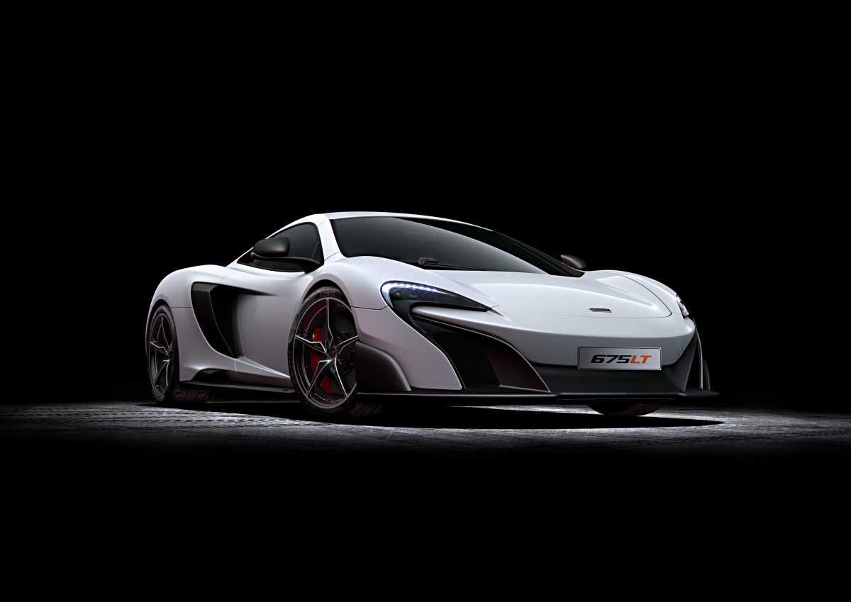 White supercar McLaren 675