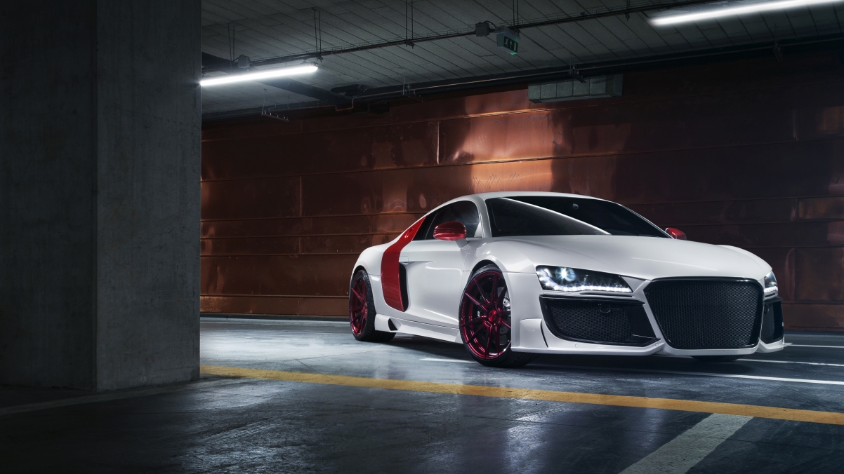 White Audi R8 4k Wallpaper